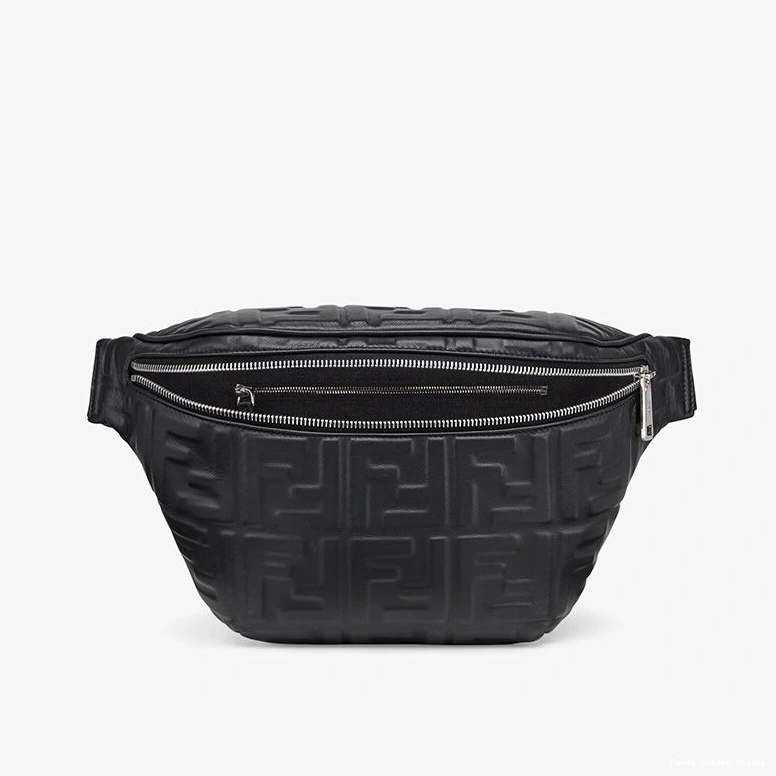 Cheap Motif Nappa Black FF Leather Bag Fendi In Belt 0824